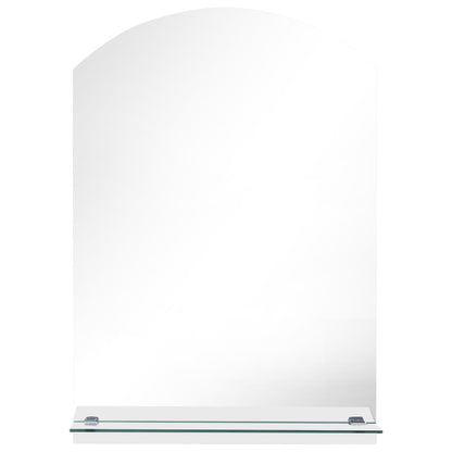 Wall Mirror with Shelf 50x70 cm Tempered Glass