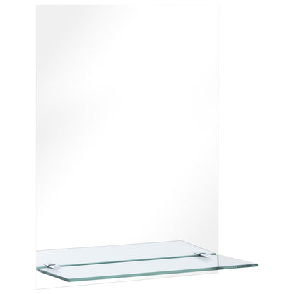 Wall Mirror with Shelf 30x50 cm Tempered Glass