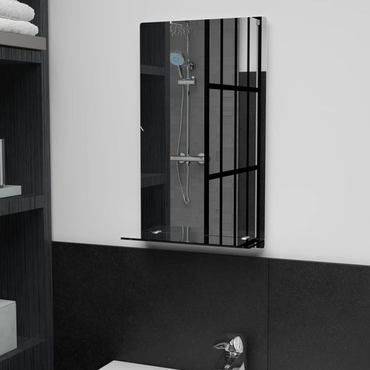 Wall Mirror with Shelf 30x50 cm Tempered Glass