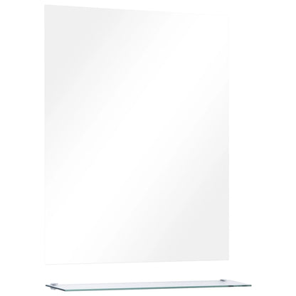 Wall Mirror with Shelf 50x60 cm Tempered Glass