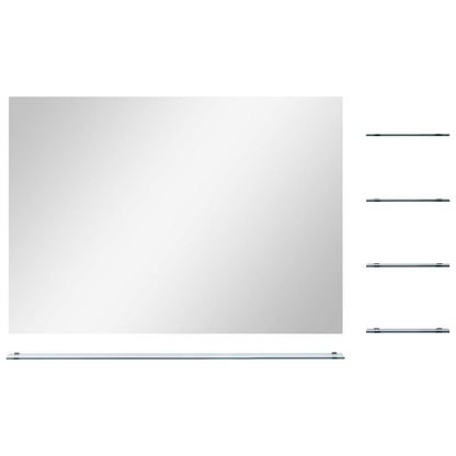 Wall Mirror with 5 Shelves Silver 80x60 cm