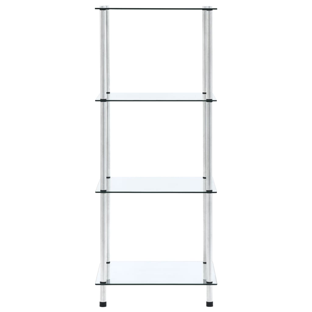 4-Tier Shelf Transparent 40x40x100 cm Tempered Glass