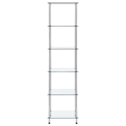 6-Tier Shelf Transparent 40x40x160 cm Tempered Glass