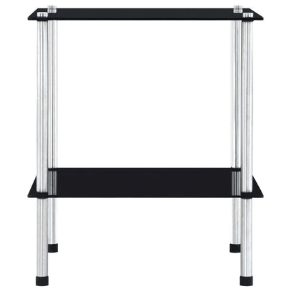 2-Tier Shelf Black 40x40x47 cm Tempered Glass