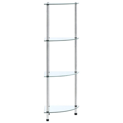 4-Tier Shelf Transparent 30x30x100 cm Tempered Glass