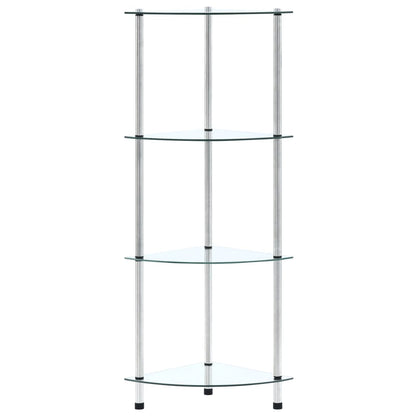 4-Tier Shelf Transparent 30x30x100 cm Tempered Glass