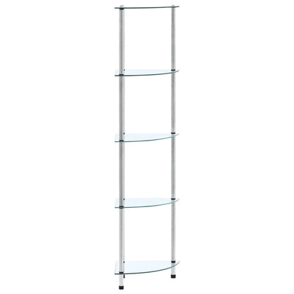 5-Tier Shelf Transparent 30x30x130 cm Tempered Glass