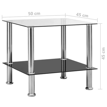 Side Table Transparent 45x50x45 cm Tempered Glass