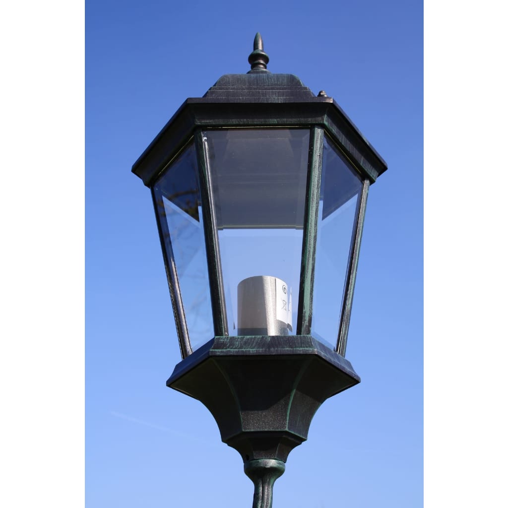 Garden Light Post 2-arms 230 cm Dark Green/Black Aluminium