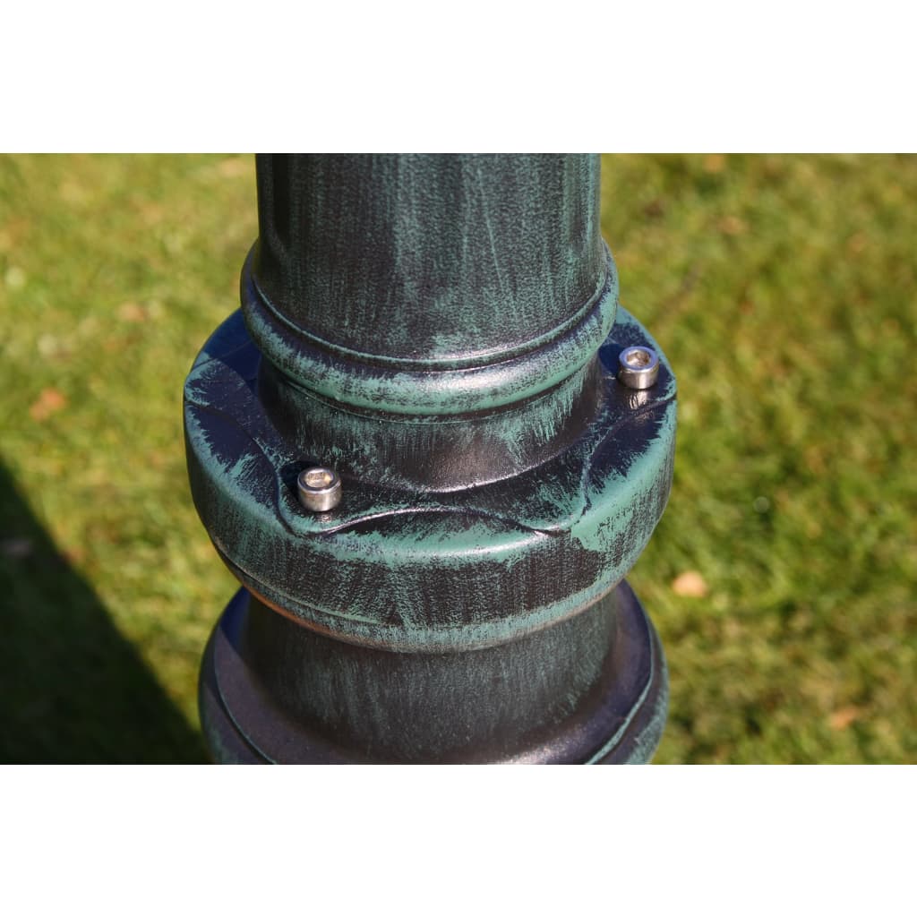 Garden Light Post 2-arms 230 cm Dark Green/Black Aluminium