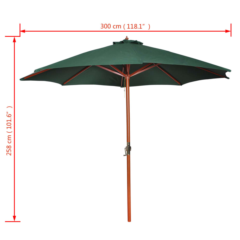 Parasol Green 258 cm