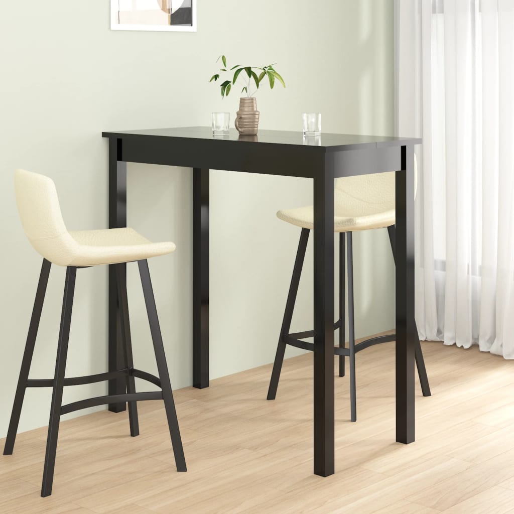 Bar Table MDF Black 115x55x107 cm