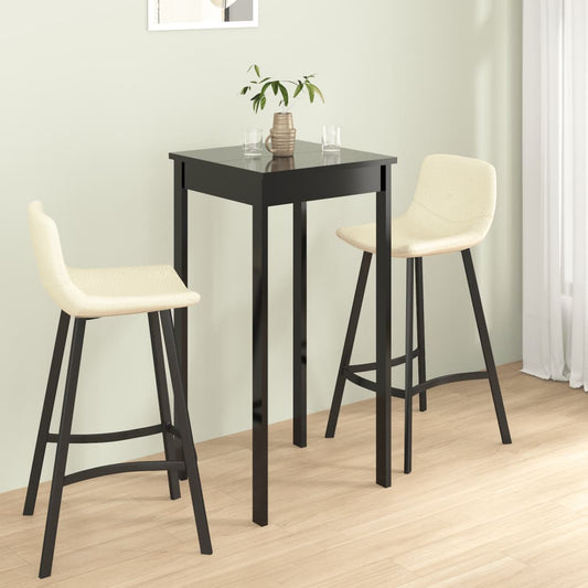 Bar Table MDF Black 55x55x107 cm