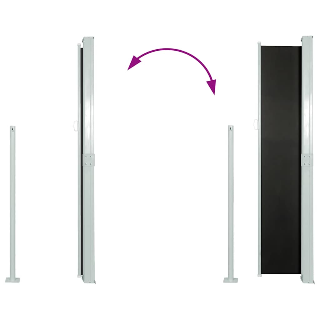 Patio Terrace Side awning 160 x 300 cm Black