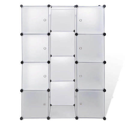 Modular Cabinet with 9 Compartments 109x36.5x143 cm White