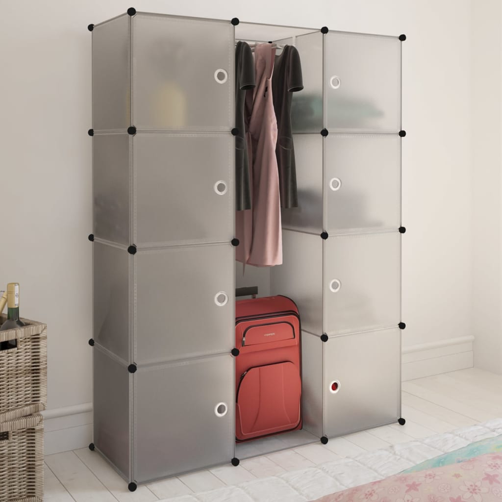 Modular Cabinet with 9 Compartments 109x36.5x143 cm White