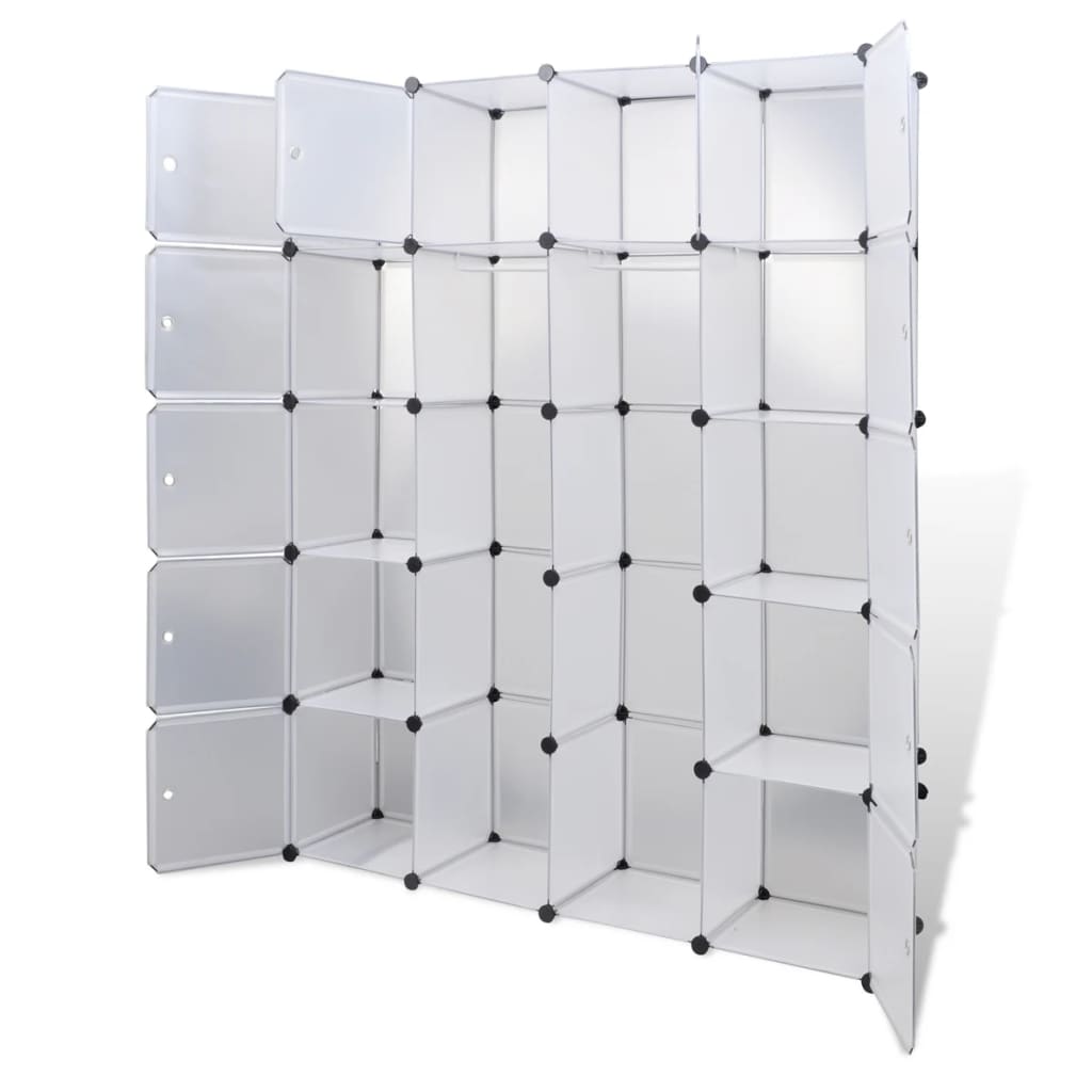 Modular Cabinet 14 Compartments White 37x146x180.5 cm