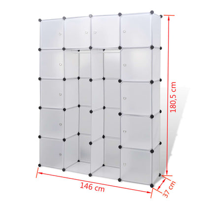 Modular Cabinet 14 Compartments White 37x146x180.5 cm