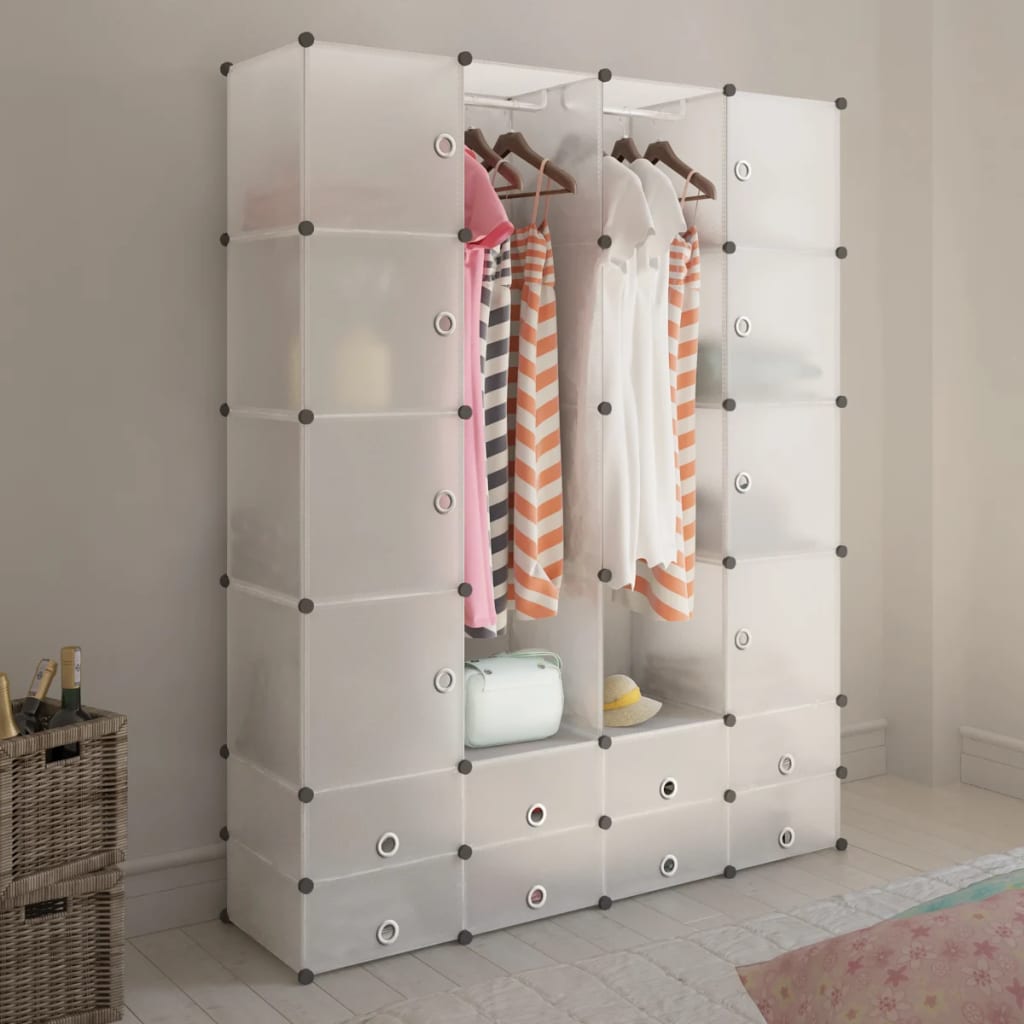 Modular Cabinet 18 Compartments White 37x146x180.5 cm