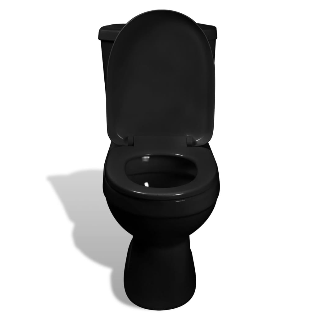 Toilet With Cistern Black