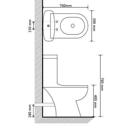 Toilet With Cistern Black