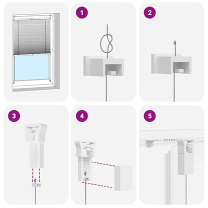 Plisse Blind 90x125cm White Pleated Blind