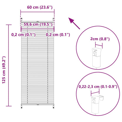 Plisse Blind 60x125cm Creme