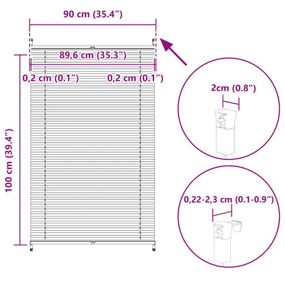 Plisse Blind 90x100cm Creme