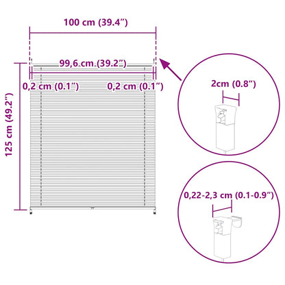Plisse Blind 100x125cm Cream