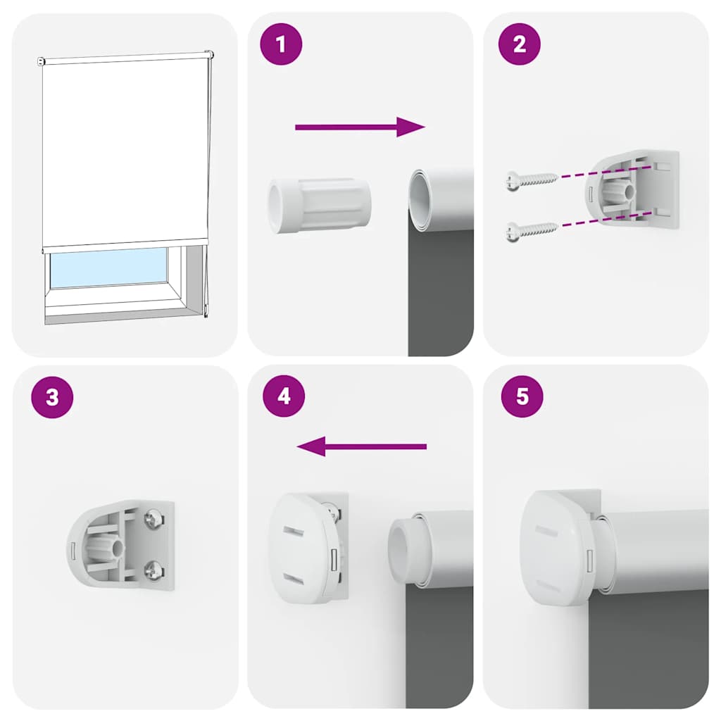 Roller Blind Blackout 64.4x120 cm Fabric Width 60 cm Grey