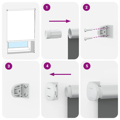 Roller Blind Blackout 64.4x120 cm Fabric Width 60 cm Grey