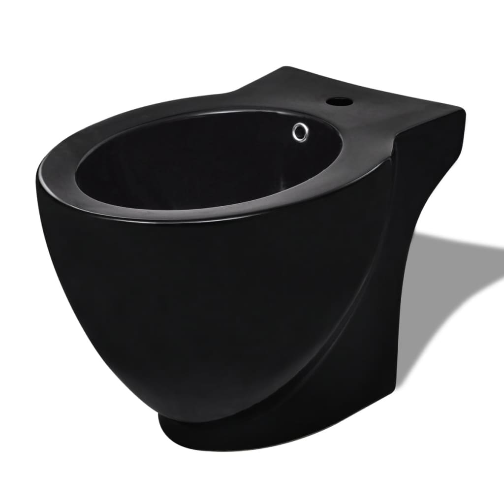 Round Bidet Stand Black High-quality Ceramic