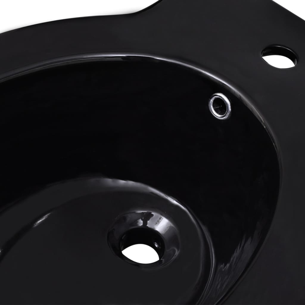 Round Bidet Stand Black High-quality Ceramic