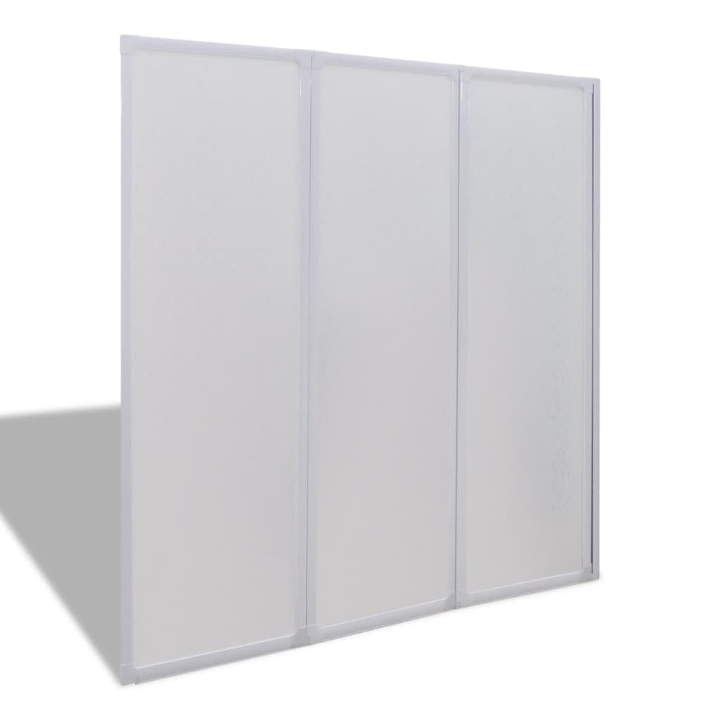 Shower Bath Screen Wall 141 x 132 cm 3 Panels Foldable