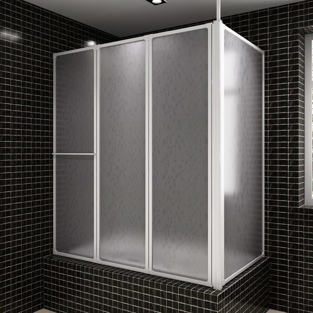 Shower Bath Screen Wall L Shape 70 x 120 x 137 cm 4 Panels Foldable