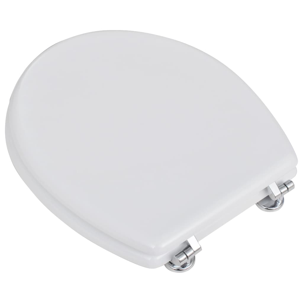 WC Toilet Seat MDF Lid Simple Design White