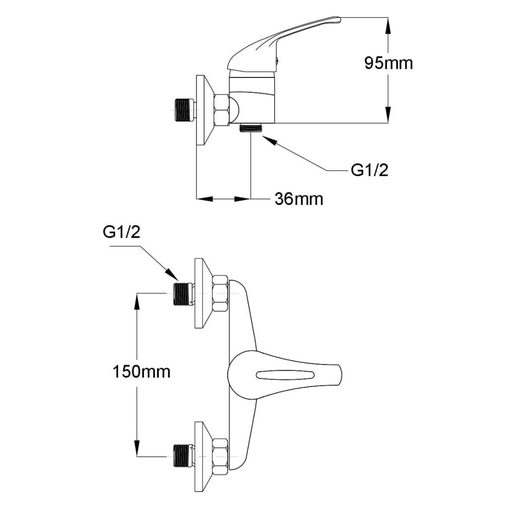 Bath Shower Mixer Tap Kit Chrome