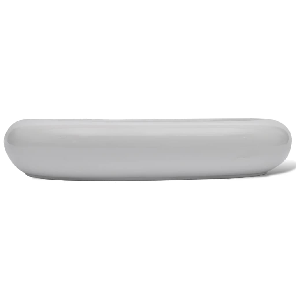 Luxury Ceramic Basin Oval-shaped Sink White 63 x 42 cm