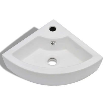 Wash Basin with Overflow 45x32x12.5 cm White