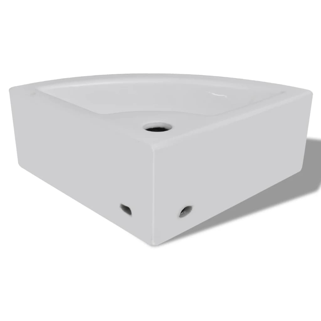 Wash Basin with Overflow 45x32x12.5 cm White