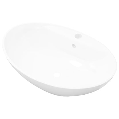 Luxury Ceramic Basin Oval with Overflow and Faucet Hole