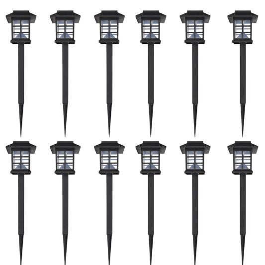 Outdoor Solar Lamp LED Light 12 pcs Spike 8.6 x 8.6 x 38 cm