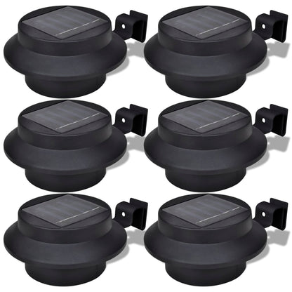 Outdoor Solar Lamp Set 6 pcs Fence Light Gutter Light Black