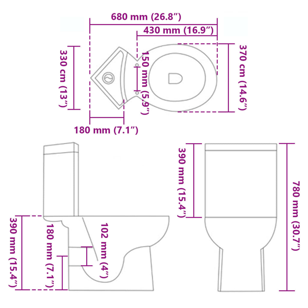 WC Ceramic Toilet Bathroom Corner Toilet White