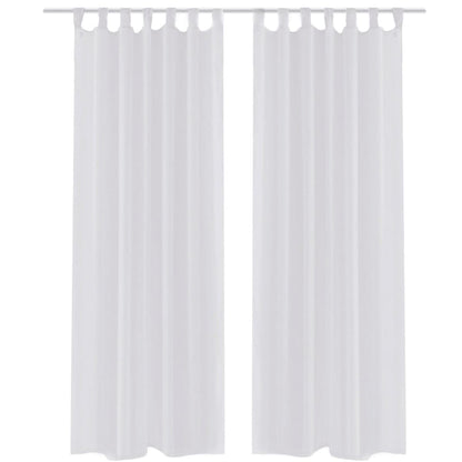 White Sheer Curtain 140 x 225 cm 2 pcs