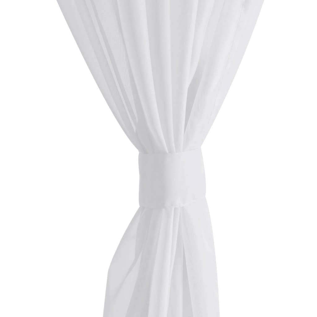 White Sheer Curtain 140 x 225 cm 2 pcs