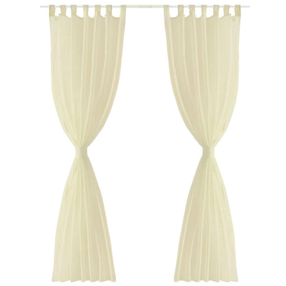 Cream Sheer Curtain 140 x 225 cm 2 pcs