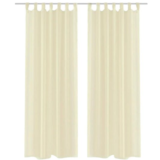 Cream Sheer Curtain 140 x 245 cm 2 pcs