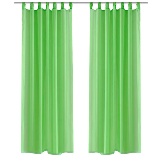 Apple Green Sheer Curtain 140 x 175 cm 2 pcs