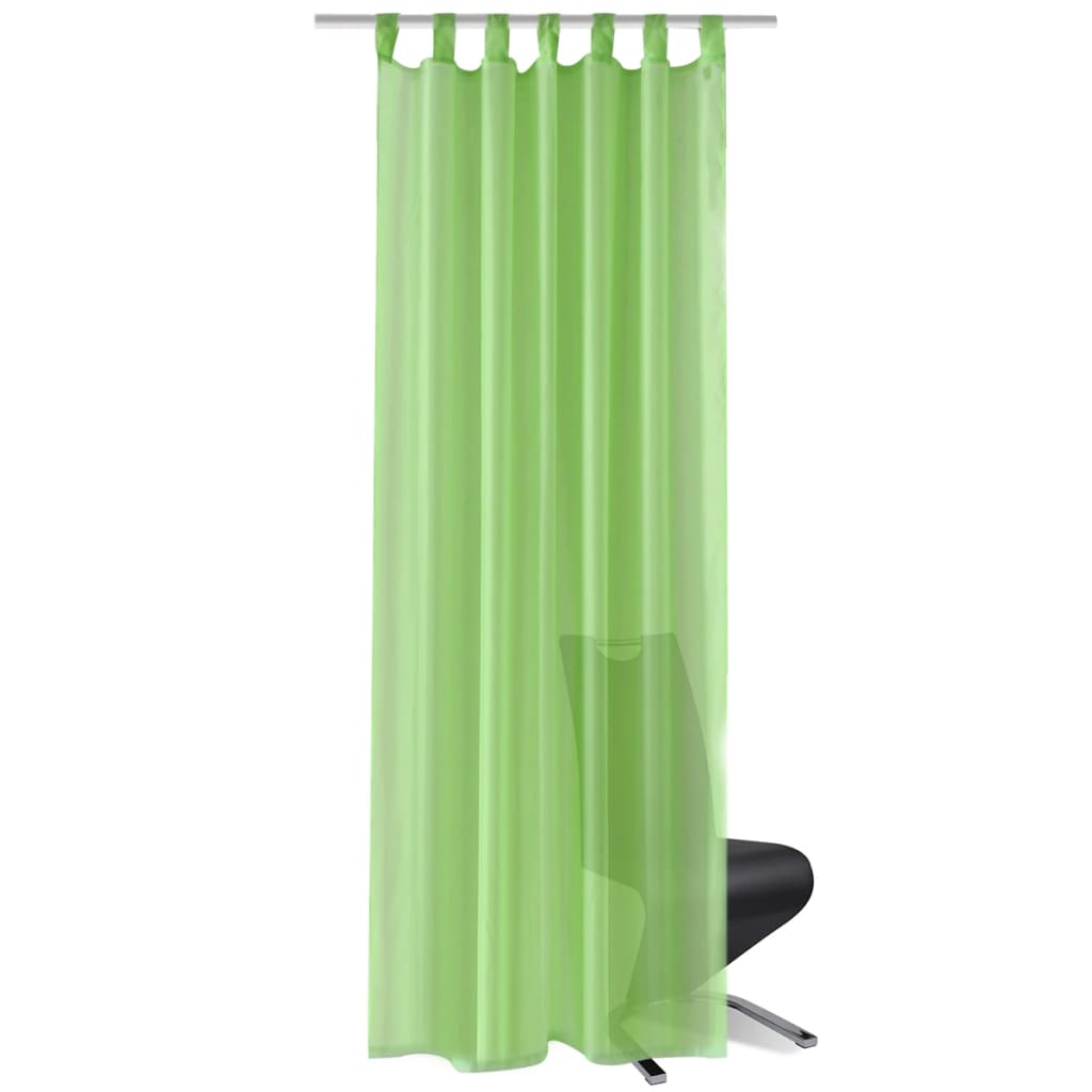 Apple Green Sheer Curtain 140 x 225 cm 2 pcs